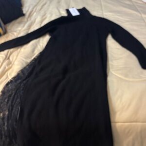 John Ashford Elegant Black Long Sleeve Dress